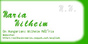 maria wilheim business card